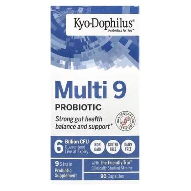 Витаминно-минеральный комплекс Kyolic Пробиотики мульти, 6 млрд КОЕ, Kyo-Dophilus, Multi 9 Probiotic, 6 Billion CFU (WAK-61049) фото №1