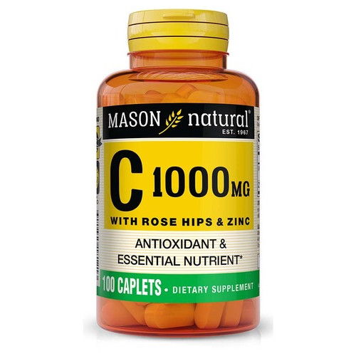 Vitamin Mason Natural Vitamin C 1000 мг з шипшиною цинком 100 капсул фото №1