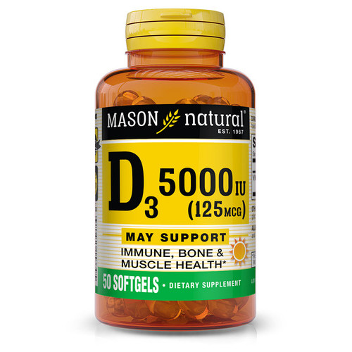 Вітамін Mason Natural Vitamin D3 5000 IU 50 капсул фото №1