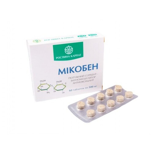 Добавка Рослина Карпат Микобен 60 таблеток по 500 мг фото №2