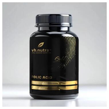 Витамин В9 VitalHarmony Gold Folic Acid 90 капсул для поддержки сердца (CN17386) фото №1