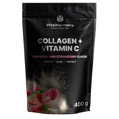 Коллаген и витамин С VitalHarmony Collagen pluc C 400 грамм - Малина-клубника (CN17082-2) фото №1