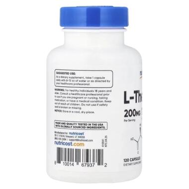 Витаминно-минеральный комплекс Nutricost L-теанин, 200 мг, L-Theanine, 120 капсул (NCS67937) фото №4