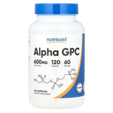 Витаминно-минеральный комплекс Nutricost Альфа-глицерилфосфорилхолин, 600 мг, Alpha GPC, 120 капсул (NCS67910) фото №1