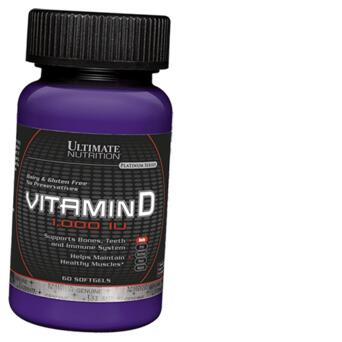 Вітаміни Ultimate Nutrition Vitamin D 1000 60 гелкапсул (36090015) фото №1
