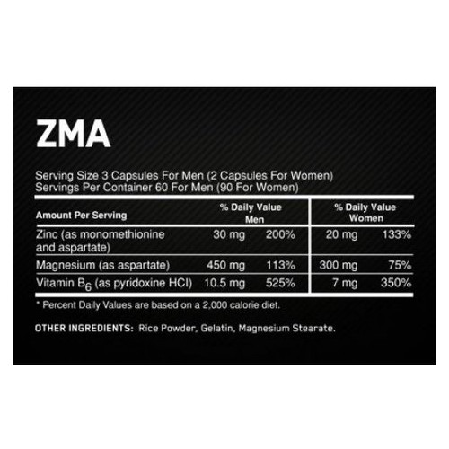 Вітаміни Optimum Nutrition ZMA 180 фото №3
