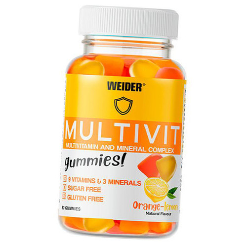 Вітамінно-мінеральний комплекс Weider Multivit Gummies 80таб Апельсин-лимон (36089018) фото №1