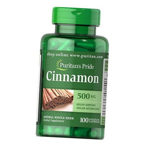 Вітаміни Puritan's Pride Cinnamon 500 мг 100 капсул фото №1