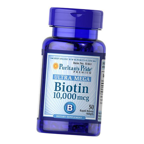 Вітаміни Puritan's Pride Vitamin Biotin 10,000 mcg 50 caps фото №1