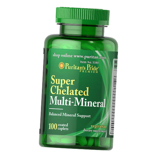 Вітаміни Puritan's Pride Super Chelated Multi-Mineral 100 каплет (36367144) фото №1