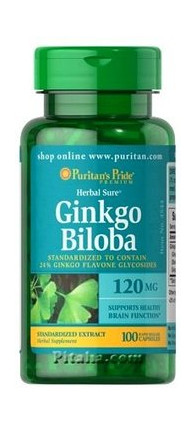 Вітаміни Puritan's Pride Ginkgo Biloba 120 100 Капс фото №1