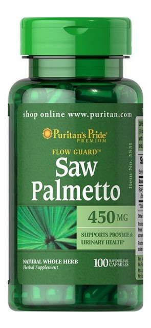 Вітамін Puritan's Pride Saw Palmetto 450 мг 100 капсул фото №1