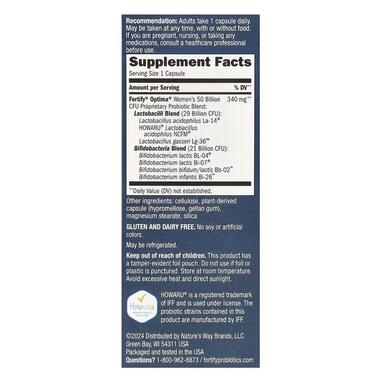 Пробіотики та пребіотики Natures Way Fortify Optima Womens Probiotic 50 Billion 30 капсул  фото №2