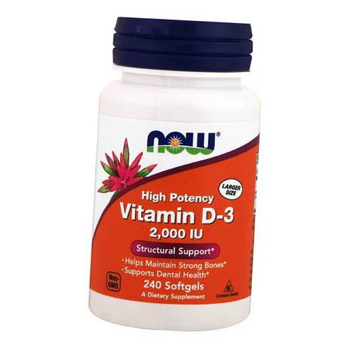 Вітаміни Now Foods Vitamin D-3 2000 240 гелкапс (36128320) фото №2