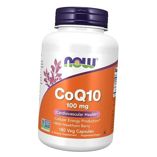 Антиоксидант Now Foods CoQ10 100 з ягодами глоду 180 капсул (70128022) фото №1