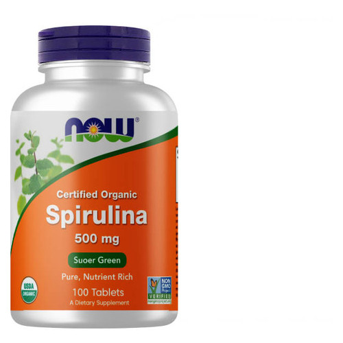 Вітаміни та мінерали Now Foods Spirulina 500 mg 100 таблеток (CN4516) фото №1