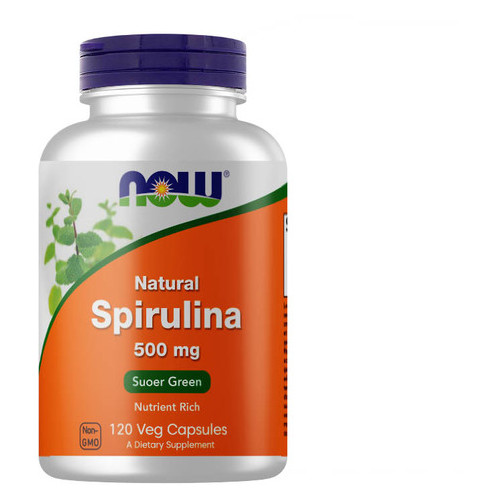 Вітаміни та мінерали Now Foods Spirulina 500 mg Natural 120 капсул фото №1