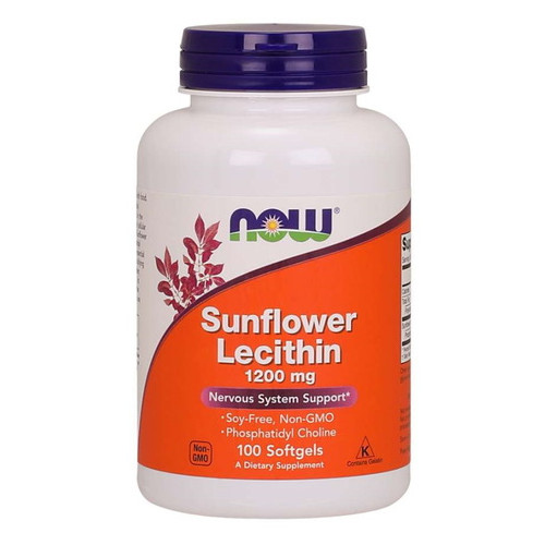 Вітаміни та мінерали Now Foods Sunflower Lecithin 1200 mg 100 капсул фото №1