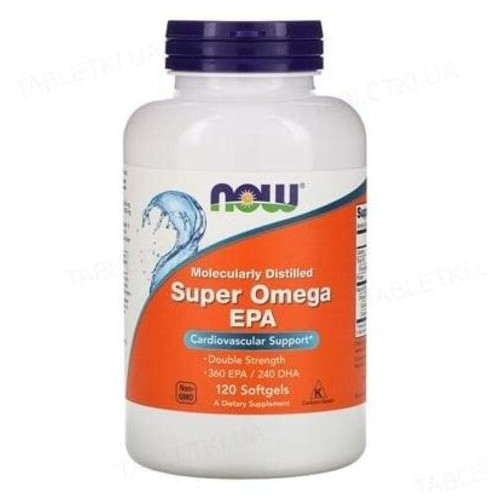 Омега подвійна сила Now Foods (Super Omega EPA) 120 капсул фото №2