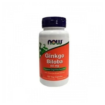Ginkgo Biloba Now Foods (Гінкго Білоба) 60 мг 60 капсул (NOW-04686) фото №1
