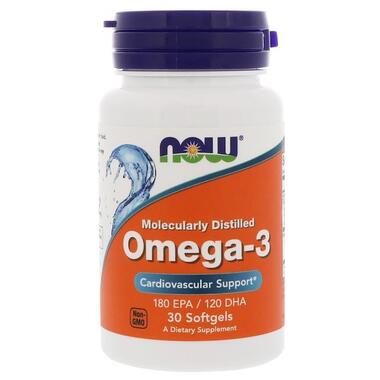 Вітаміни Now Foods Omega-3 1000mg - 30 sgels фото №1