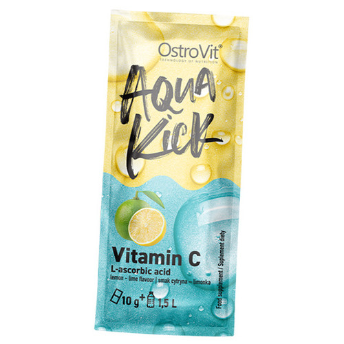 Вітамін З порошок Ostrovit Aqua Kick Vitamin C 10г Лимон-лайм (36250083) фото №1