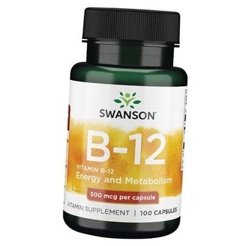 Вітамін В12 Цианокобаламин Swanson Vitamin B-12 500 250капс (36280065) фото №1