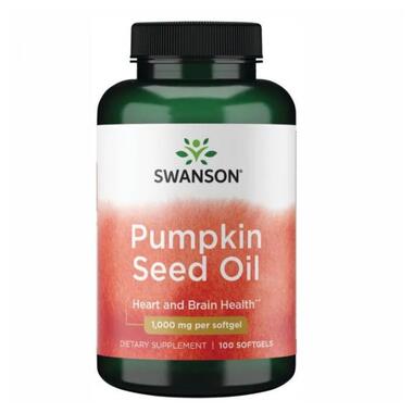 Олія насіння гарбуза Swanson Pumpkin Seed Oil 1,000 mg - 100softgels фото №1