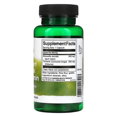 Натуральні добавки Swanson Boswellia and Curcumin Full Spectrum 60 капсул  фото №2