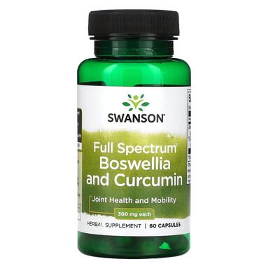 Натуральні добавки Swanson Boswellia and Curcumin Full Spectrum 60 капсул  фото №1