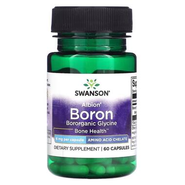 Амінокислоти Swanson Albion Boron Bororganic Glycine 60 вегакапсул  фото №1