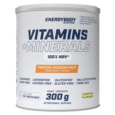 Добавка Energy Body Vitamins Minerals 300 г тропічна маракуйя фото №1