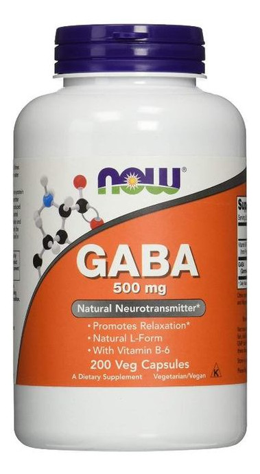 Вітаміни NOW GABA 500 mg Veg Capsules 200 капсул (4384301200) фото №1