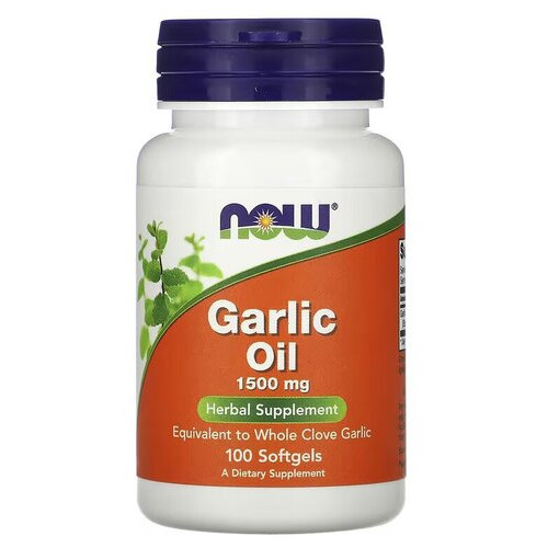 Вітамін NOW Garlic Oil 1500 mg 100 капсул фото №1