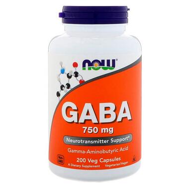 Добавка NOW GABA 750 мг 200 кап фото №1