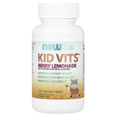 Вітаміни та мінерали NOW Kid Vits 120 жувальних таблеток ягідний лимонад фото №1