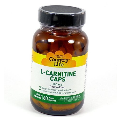 Жироспалювач Country Life L-carnitine 60 вегкапсул (02124005) фото №1