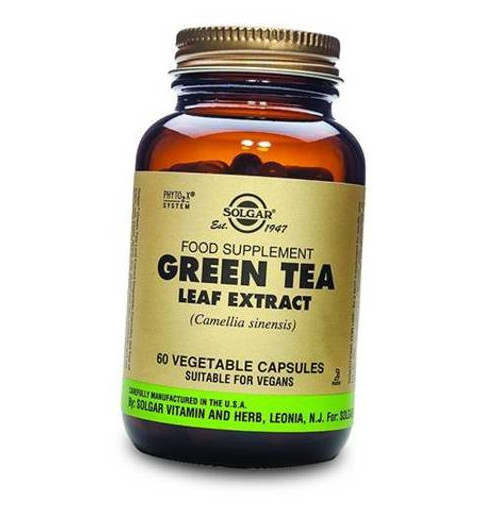 Жироспалювач Solgar Green Tea Leaf Extract 60 вегкапсул (02313006) фото №1