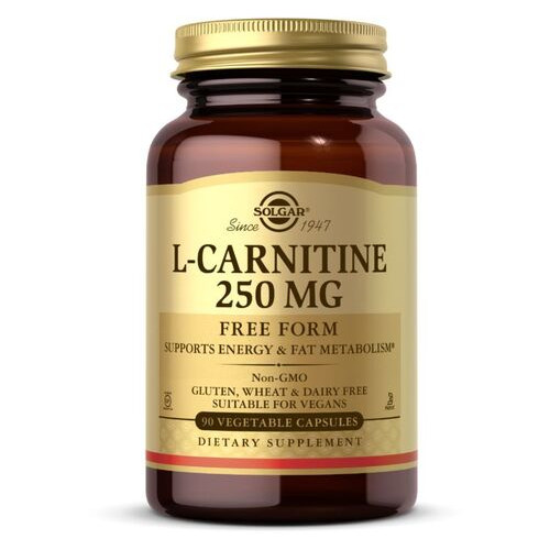 Карнітин Solgar L-Carnitine 250 мг 90 овочевих капсул фото №1