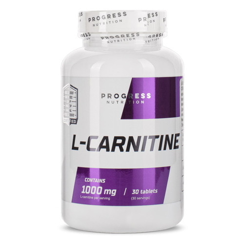 Карнітин Progress Nutrition L-Carnitine 1000 mg 30 таблеток фото №1