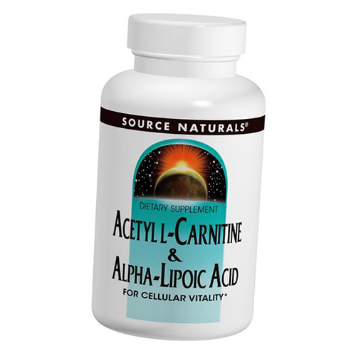 Жироспалювач Source Naturals Acetyl L-Carnitine & Alpha-Lipoic Acid 60 таблеток (02355005) фото №1