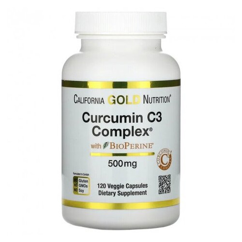 Жиросжигатель California Gold Nutrition Curcumin C3 Complex 120 капсул (4384303547) фото №2
