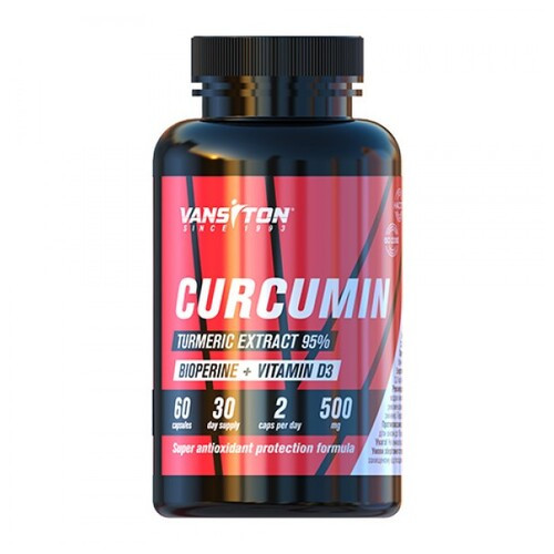 Жироспалювач Ванситон Curcumin Bioperine Vitamin D3 60 капсул фото №1