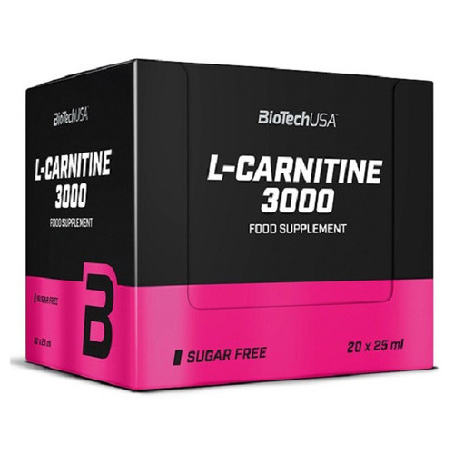 Жироспалювач BioTech L-Carnitine Ampule 3000 20 x 25 ml orange фото №1