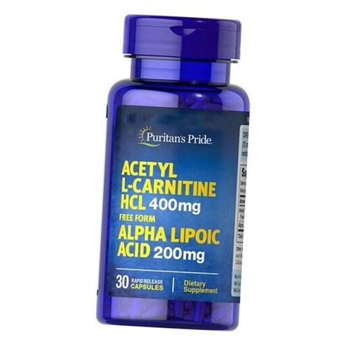 Ацетил L Карнітин та Альфа-ліпоєва кислота Puritans Pride Acetyl L-Carnitine with Alpha Lipoic Acid 30капс (02367009) фото №1