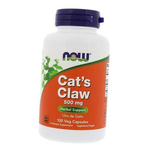 Жироспалювач Now Foods Cats claw 500 мг 100 капсул фото №2
