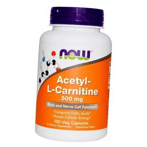 Жироспалювач Now Foods Acetyl L-Carnitine 500 100 вегкапсул (02128006) фото №2