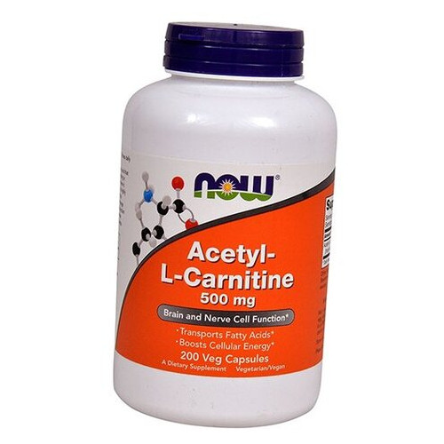 Жироспалювач Now Foods Acetyl L-Carnitine 500 200вегкапс (02128006) фото №1