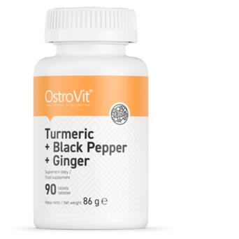 Жироспалювач Ostrovit Turmeric Black Pepper Ginger 90 таблеток (4384303191) фото №1