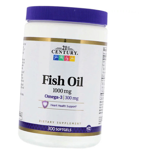 Спеціальний препарат 21st Century Fish Oil 1000 300 гелкапсул (67440003) фото №2